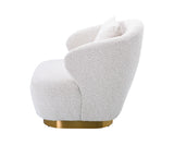 Aria Occasional Chair Boucle Ivory Brass Base