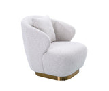 Aria Occasional Chair Boucle Ivory Brass Base