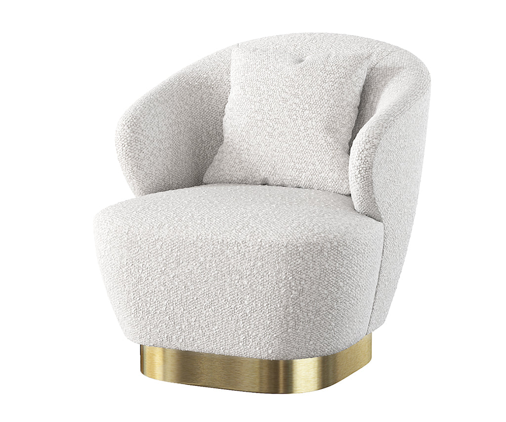 Aria Occasional Chair Boucle Ivory Brass Base