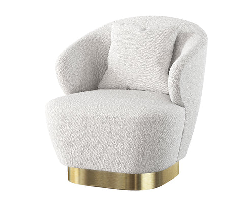 Aria Occasional Chair Boucle Ivory Brass Base
