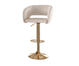 Frederica Leather Swivel Bar Stool Champagne