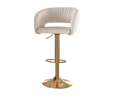 Frederica Leather Swivel Bar Stool Champagne