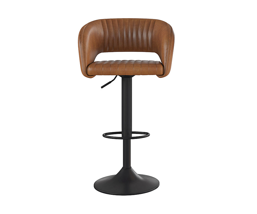 Frederica Leather Swivel Bar Stool Brown